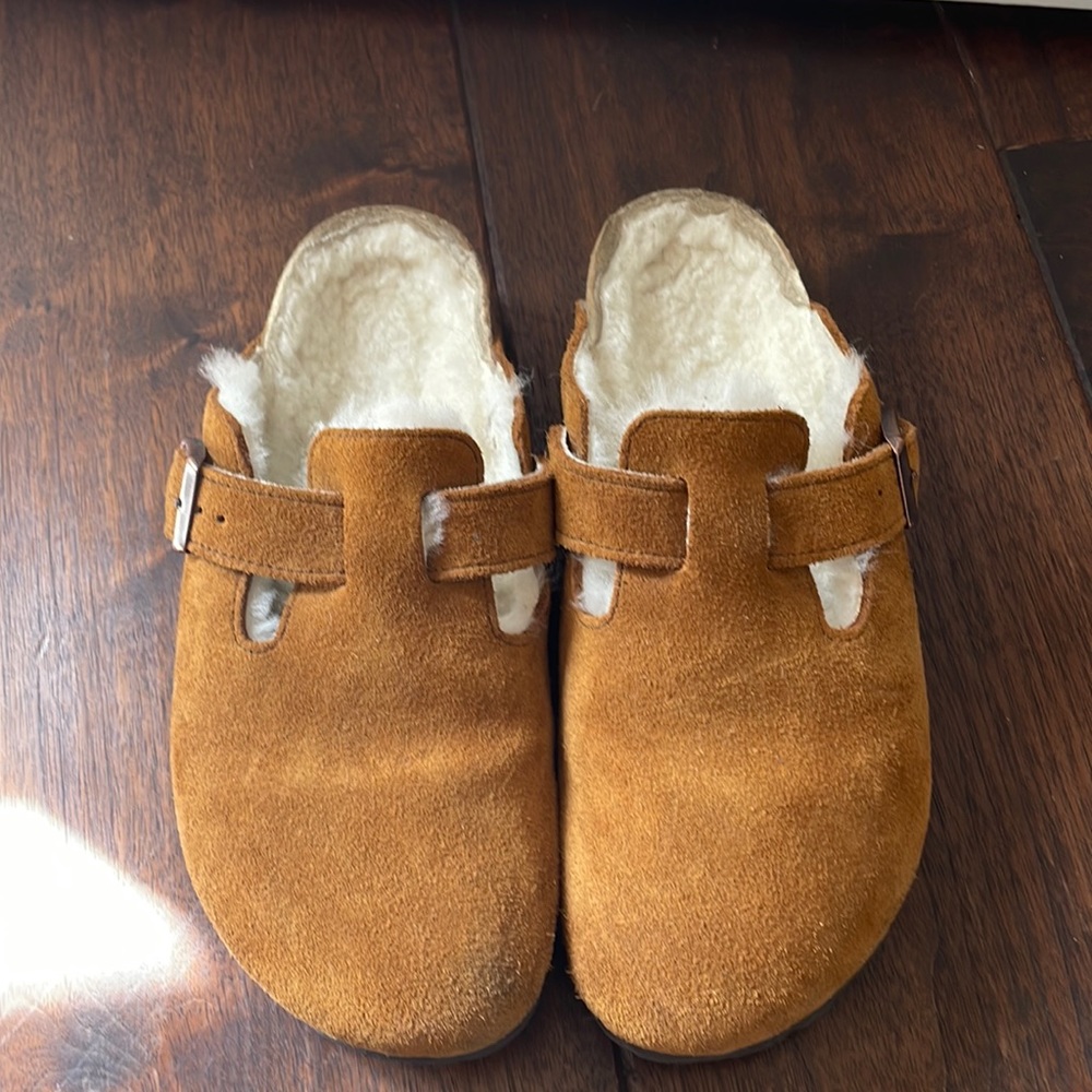Birkenstock Boston Shearling Suede Leather